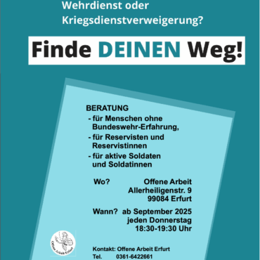 „Wehrdienst oder Kriegsdienstverweigerung – Finde deinen Weg“