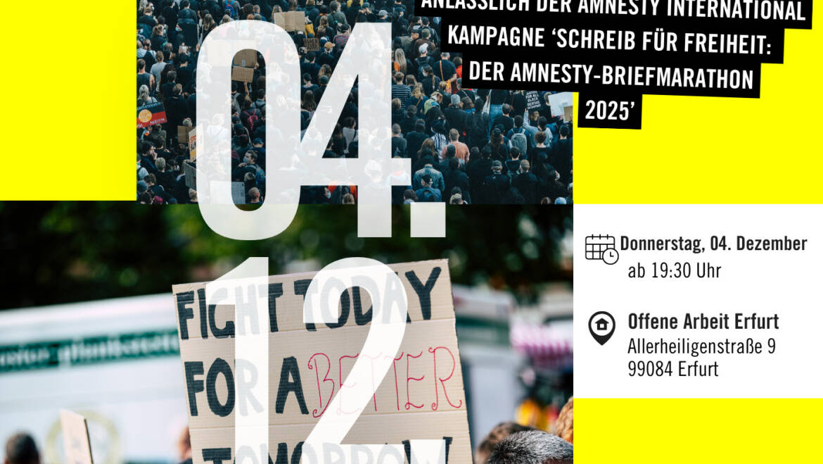 Filmabend zum Amnesty-Briefmarathon