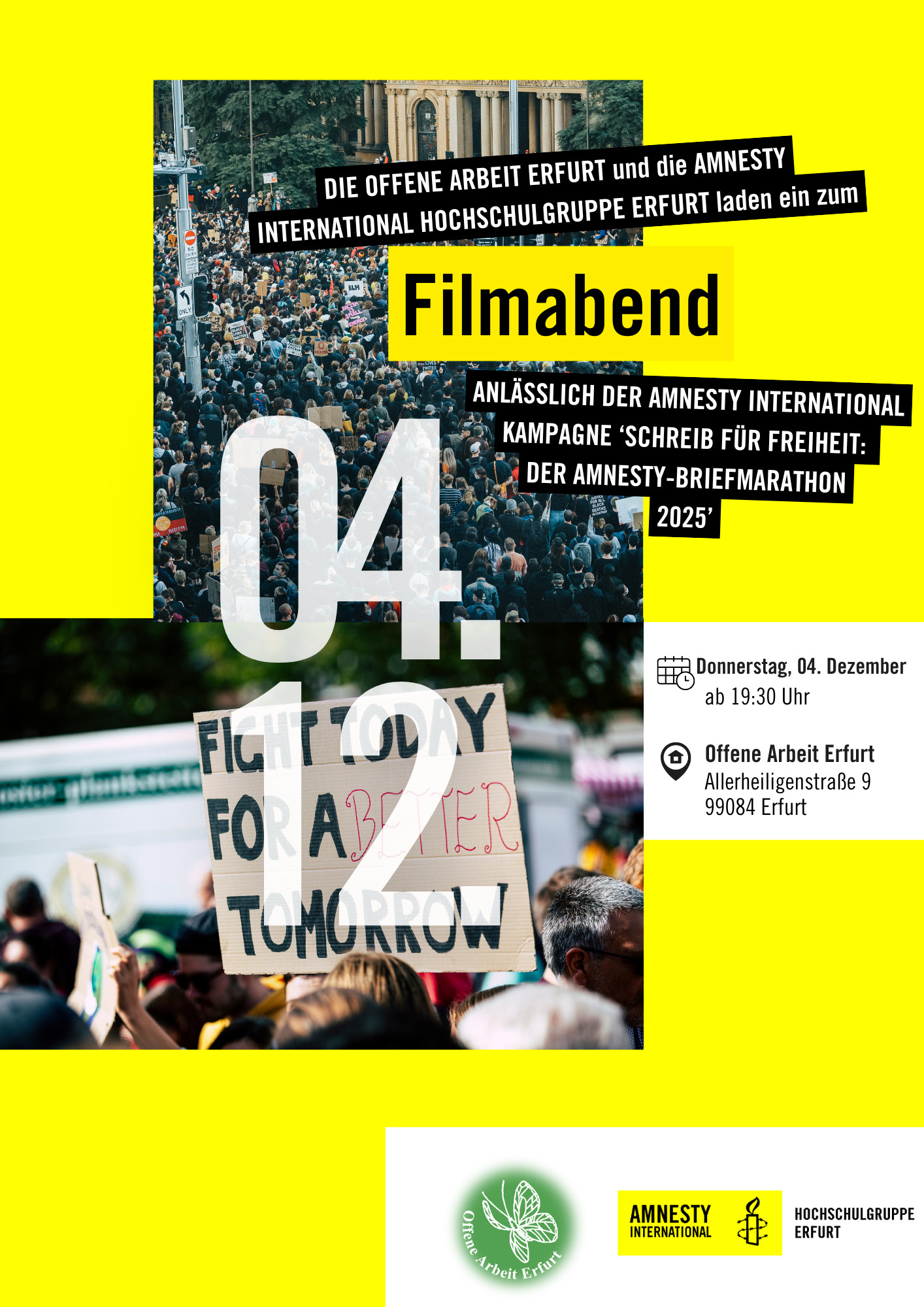 Filmabend zum Amnesty-Briefmarathon