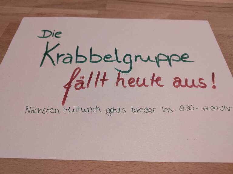 Krabbelgruppe fällt heute aus
