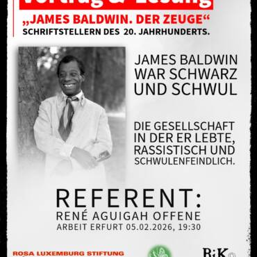 Lesung von  Rene´Aguigah: „James Baldwin. Der Zeuge“. 