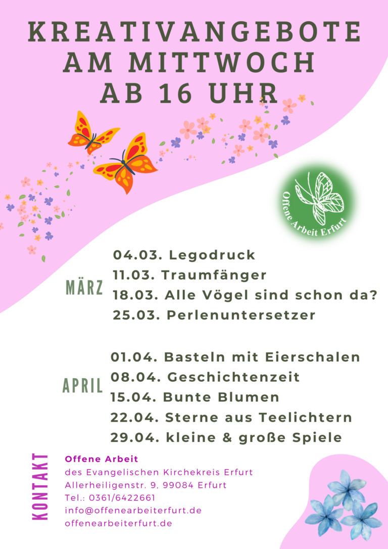 Kreativprogramm im Kinder- & Familiencafé