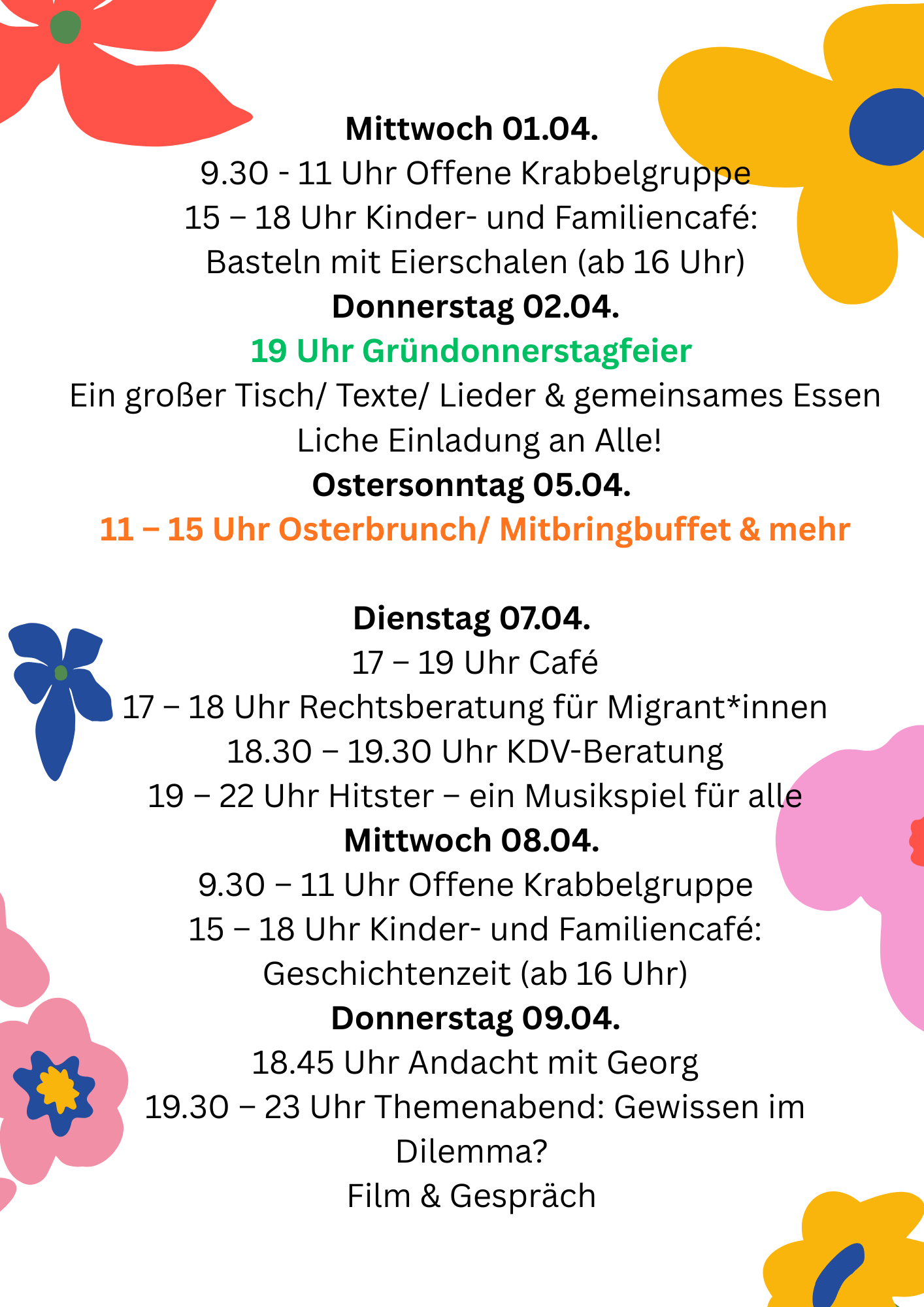 Bunt Plakativ Illustration Blumen Frühling Poster A3(4)