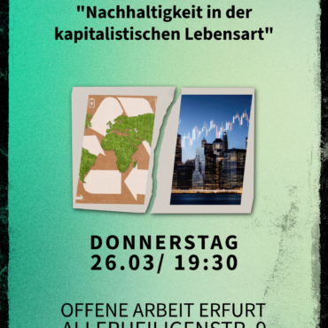 Vortrag und Gespräch: „Nachhaltigkeit in der kapitalistischen Lebensart“