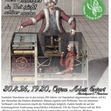 „Künstliche Intelligenz? Warum Chatbots die Welt nicht schöner machen“ Ein Vortrag von Michel Raab