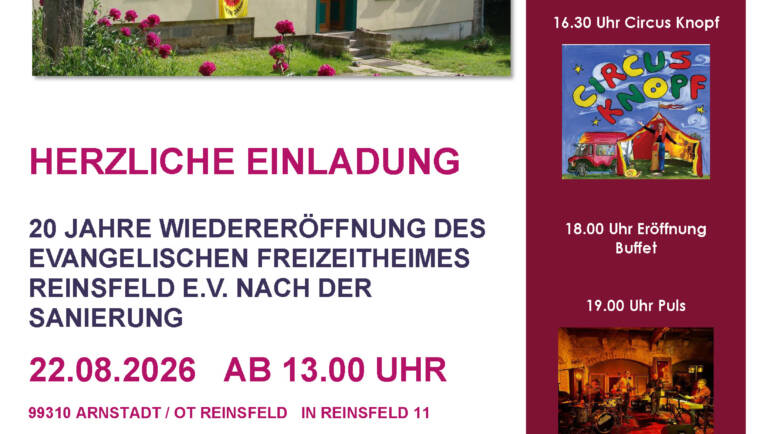20 JAHRE WIEDERERÖFFNUNG DES EVANGELISCHEN FREIZEITHEIMES